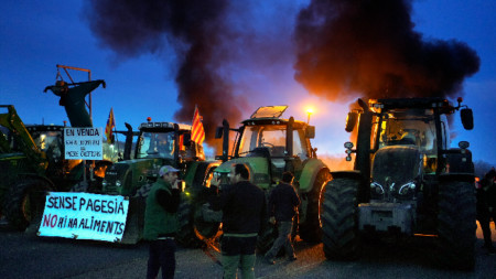 Фермерски протест в Жирона, Испания.