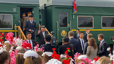 Лидерът на Северна Корея Ким Чен-ун на гарата в Артьом, Приморски край на Русия