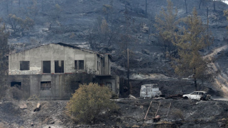Опустошен от пожара имот в с. Мелини в планинския район на Ларнака.