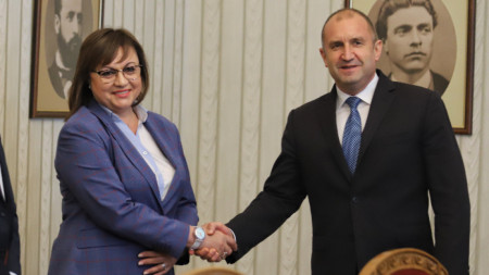 BSP leader Kornelia Ninova (L) and President Rumen Radev