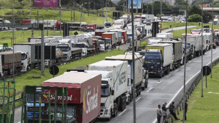 Блокада на път в Баурери, щата Сао Паоло - Бразилия, 1 ноември 2022