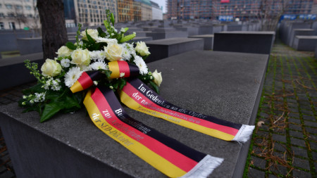 Мемориалът в памет на убитите евреи в Европа в Берлин, 27 януари 2021 г.