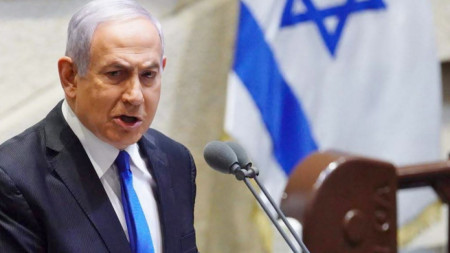 Израелският премиер Бенямин Нетаняху при полагането на клетва в Кнесета на новото правителство на националното единство.