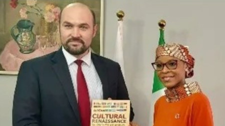 Ambassador Yanko Yordanov with Aisha Adamu Augie