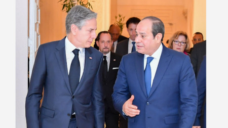 Президентът на Египет Абдел Фатах ас Сиси (вдясно) и държавният секретар на САЩ Антъни Блинкън - Кайро, 30 януари 2023