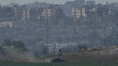 Израелски танк край границата с Ивицата Газа, 29 октомври 2023 г.