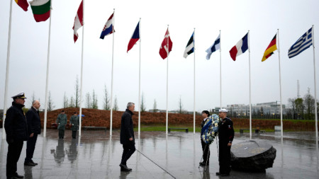 Церемония в щабквартирата на НАТО по повод 75 г. от основаването на Алианса.