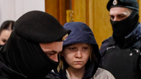Даря Трепова, която е обвинена за участие в убийството с взрив в кафене в Санкт Петербург на Владлен Татарски, Москва, 4 март 2023 г.