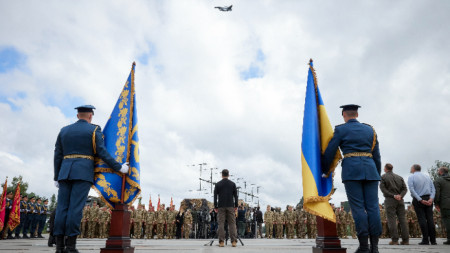 Володимир Зеленски на церемония по отбелязване на Деня на военновъздушните сили на Украйна, 4 август 2024 г.