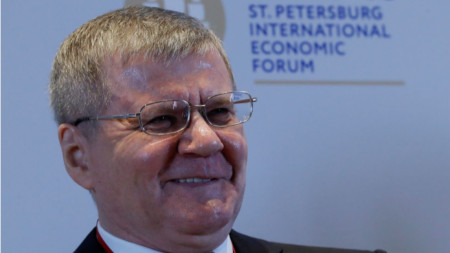 Главният прокурор на Русия Юрий Чайка на международния икономически форум в Санкт Петербург през 2018 г.