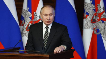 Владимир Путин на заседанието на разширената колегия на руското военно министерство - 21 декември 2021 г.