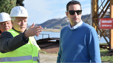 Minister of Transport Georgi Gvozdeykov insoects the Varna Rail Ferry Complex, November 24, 2023.