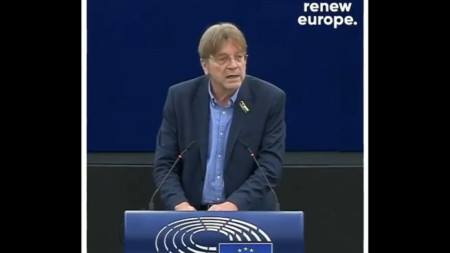 Ги Верхофстат говори пред Европарламента в Страсбург