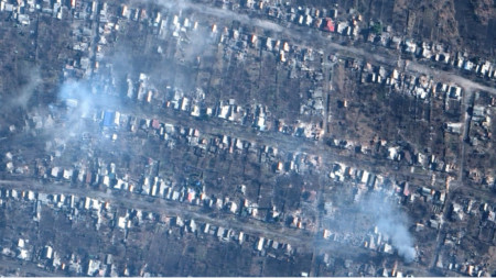 Бахмут, сателитна снимка от 6 март
