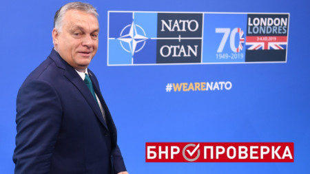 Виктор Орбан на среща на среща на върха на НАТО в Лондон.