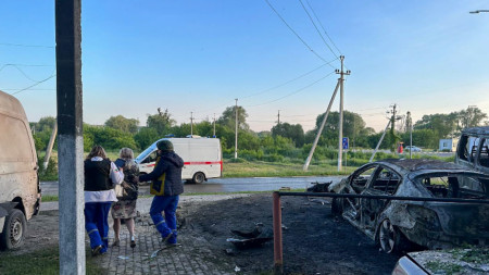 Последиците от украинския обстрел в граничния град Шебекино, Белгородска област, Русия, 31 май 2023 г.