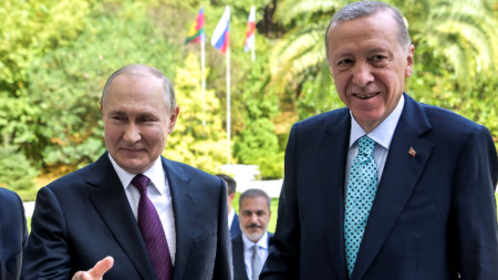 Президентът на Русия Владимир Путин и президентът на Турция Реджеп Тайип Ердоган - архивна снимка