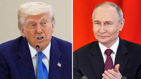 Президентите на САЩ и на Русия - Доналд Тръмп и Владимир Путин. 