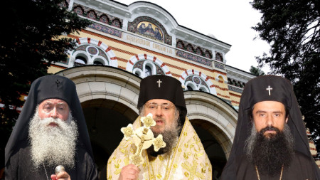 Тримата митрополити, от които ще бъде избран Българският патриарх патриарх (от ляво надясно): Гавриил Ловчански, Григорий Врачански и Даниил Видински.