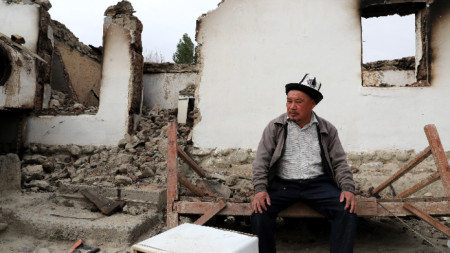 Пострадалото от граничните сблъсъци киргизко селище Кок-Терек, 5 май 2021 г.