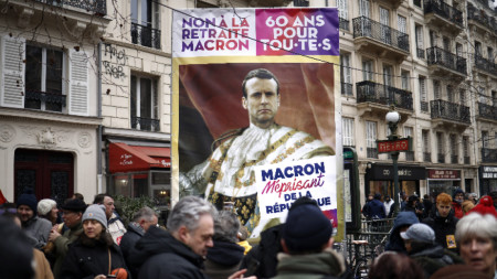 На протеста срещу правителствената реформа на пенсионната система във Франция, Париж, 19 януари 2023 г.