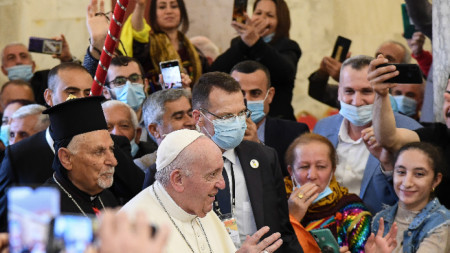Папа Франциск сред християните в Каракош 