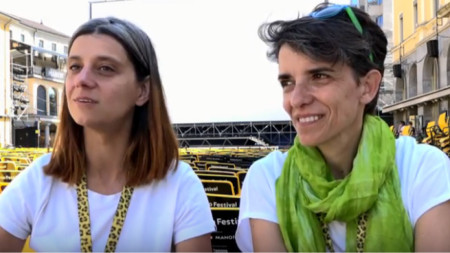 Весела Казакова и Мина Милева по време на интервю в Локарно (Швейцария)