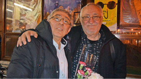 Хайгашод Агасян и Костадин Бандутов след премиерата „Приключения опасни със герои сладкогласни“
