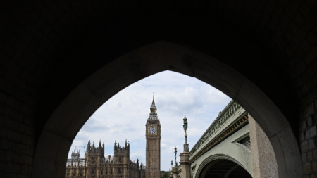 Общ изглед на парламента в Уестминстър, Лондон, Великобритания, юли 2022 г.