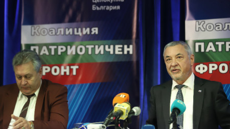 Кандидатите на ПФ за президент и вице - Валери Симеонов и Цветан Манчев.