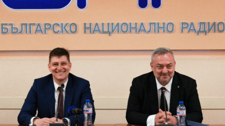 Milen Mitev (left) and Razvan Dinka, Sofia, May 19, 2023. 