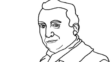 Скица портрет на Ролан Барт