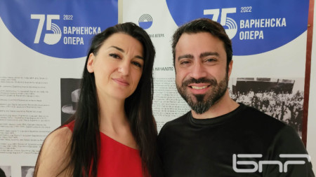 Солистите в ролите на Калас и Онасис - Ева Перчемлиева и Мариос Андреу