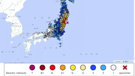 Силно земетресение разтърси в сряда североизточното крайбрежие на Япония префектура