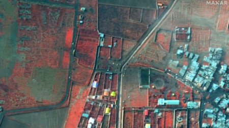Сателитна снимка от мястото на катастрофата на украинския боинг.