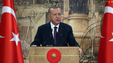 Турският държавен глава Реджеп Ердоган анонсира новото турско газово находище в Черно море. 21 август, 2020 г.