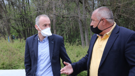 Education Minister Krasimir Valchev and PM Boyko Borissov at training for partial reopening of parks in Sofia
