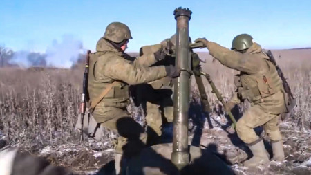 Руски военни на неуточнена позиция в Украйна, 13 януари 2023 г.