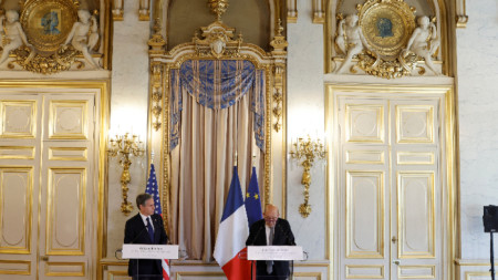 Блинкън и Льо Дриан на пресконференция в Париж -  25 юни 2021 г.