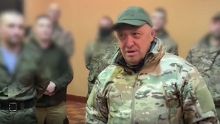 Стопкадър от видео, разпространени от РИА Новости, на което Евгений Пригожин, шеф на групата 