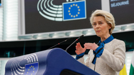 Урсула фон дер Лайен говори пред евродепутатите в Страсбург, 18 януари 2023 г.