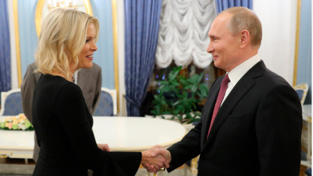 Мегин Кели в Кремъл с руския президент Владимир Путин