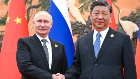 Владимир Путин с китайския си колега Си Цзинпин, Пекин, 18 октомври 2023 г.