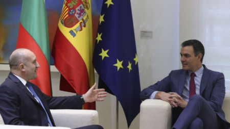 President Rumen Radev in Spain during meeting with Spanish PM Pedro Sanchez