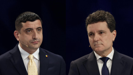 Кандидатите на балотажа Джордже Симион (л.) и Никушор Дан