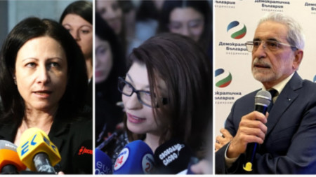 Кандидатите за конституционни съдии от квотата на НС - Цвета Рангелова, Десислава Атанасова и Борислав Белазелков