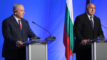 Бойко Борисов и Бенямин Нетаняху на пресконференцията след разговорите им в резиденция „Евксиноград“.