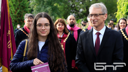 Министър Николай Денков  на официалното откриване на новата учебна година в Софийския университет „Св. Климент Охридски“