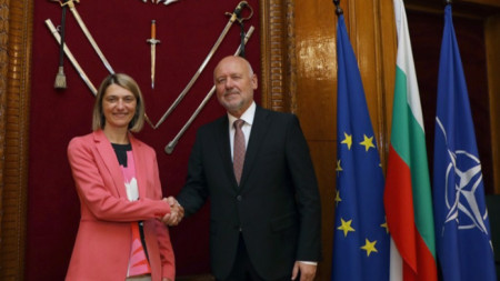 North Macedonia ambassador Agneza Popovska with Defence Minister Todor Tagarev