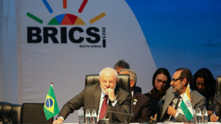 Бразилският президент Лула да Силва на срещата на БРИКС в Йоханесбург, 22-24 август 2023 г.